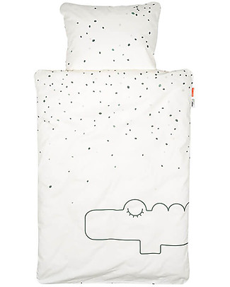 Done By Deer Bedding Set Duvet Cover and Pillowcase Croco Beige - 100x140 cm - Organic Cotton Duvet Sets