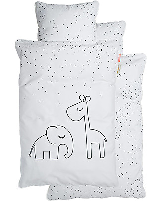 Done By Deer Bedding Set Duvet Cover and Pillowcase Dreamy Dots, White - Baby 70x100 cm - 100% cotton Duvet Sets