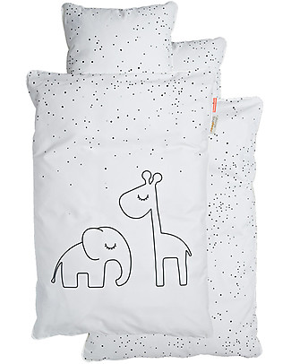 Done By Deer Bedding Set Duvet Cover and Pillowcase Dreamy Dots, White - Junior 100 x 140 cm - 100% cotton Duvet Sets