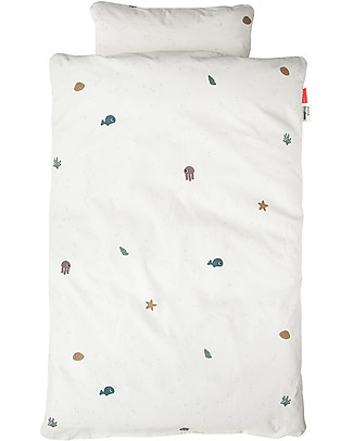 Done By Deer Bedding Set Duvet Cover and Pillowcase Sea Friends Beige - 100x140 cm - Organic Cotton Duvet Sets