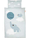 Done By Deer Bedilinen Junior Set - Duvet and Pillow - 100x140 cm -100% Cotton - Blue - Elphee Duvet Sets