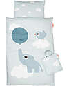 Done By Deer Bedilinen Junior Set - Duvet and Pillow - 100x140 cm -100% Cotton - Blue - Elphee Duvet Sets