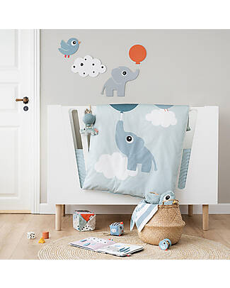 Done By Deer Bedilinen Junior Set - Duvet and Pillow - 100x140 cm -100% Cotton - Blue - Elphee Duvet Sets