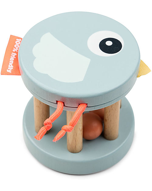 Done By Deer Bell Rattle - Birdee - Blue - Wooden Rattles