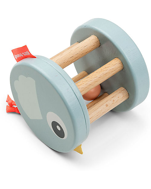 Done By Deer Bell Rattle - Birdee - Blue - Wooden Rattles
