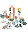 Done By Deer Building Block Set- 34 pcs - Deer Friends - 18m+ Wooden Blocks and Construction Sets