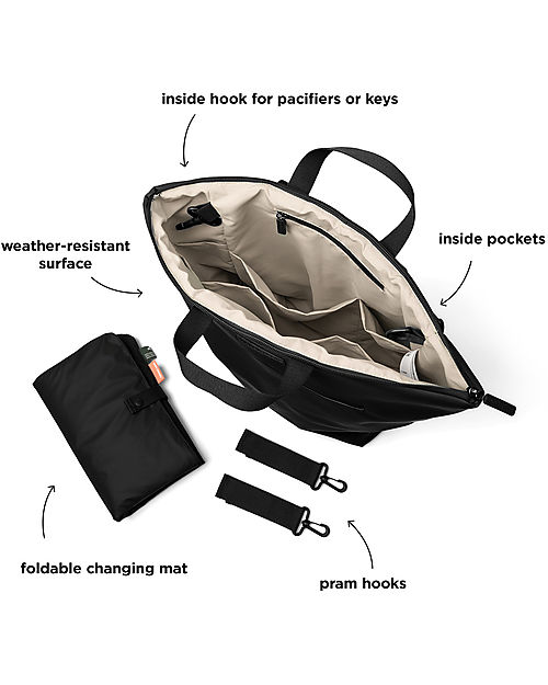 Done By Deer Changing Backpack - Black - Made with PET Recycled Materials Diaper Changing Bags