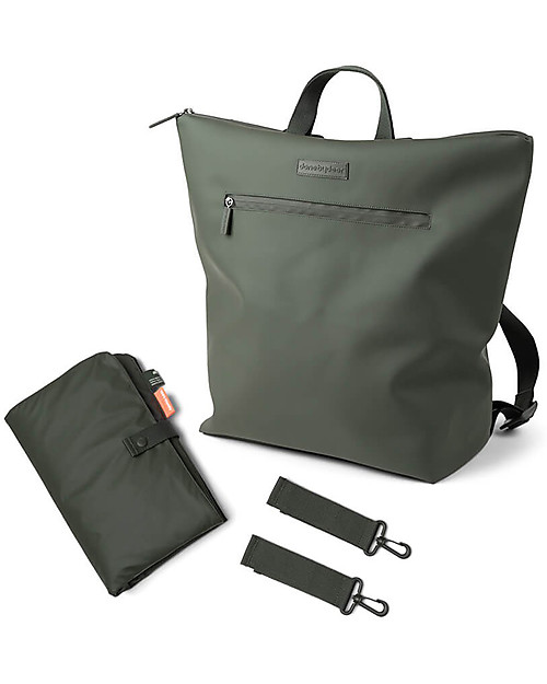 Done By Deer Changing Backpack - Dark Green - Made with PET recycled materials! Changing Backpack