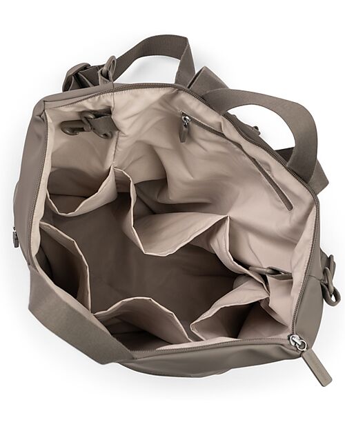Done By Deer Changing Backpack with Foldable Changing Table and Stroller Hooks - Taupe - Made with recycled bottles! Changing Backpack