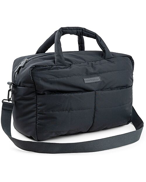 Done By Deer Changing Bag with Changing Pad - Quilted - Black - 24 L - Made from Recycled Plastic Bottles Diaper Changing Bags