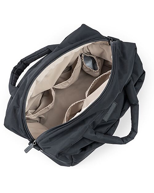 Done By Deer Changing Bag with Changing Pad - Quilted - Black - 24 L - Made from Recycled Plastic Bottles Diaper Changing Bags