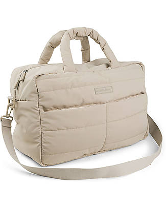 Done By Deer Changing Bag with Changing Pad - Quilted - Sand - 24 L - Made with Recycled Plastic Bottles Diaper Changing Bags