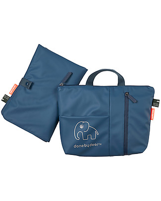 Done By Deer Changing Clutch, Dark Blue - Made with recycled PET bottles! Diaper Changing Bags & Accessories