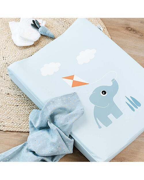 Done By Deer Changing Pad Easy Wipe Elphee - Blue - 50x65x10 cm Changing Tables