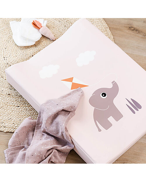 Done By Deer Changing Pad Easy Wipe Elphee - Blush - 50x65x10 cm Travel Changing Mats