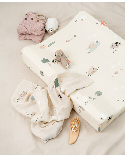 Done By Deer Changing Pad - Tiny Farm - Sand - Water-resistant Changing Tables