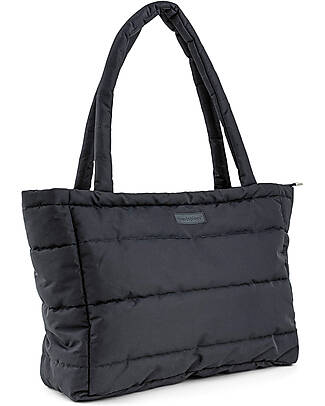 Done By Deer Changing Tote Bag with Changing Pad - Quilted - Black - 26 L - Made from Recycled Plastic Bottles Diaper Changing Bags