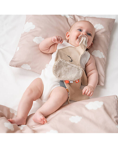 Done By Deer Comfort Blanket with Pacifier Clip Cozy Friend - Elphee - Sand Doudou & Comforters