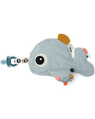 Done By Deer Comfort Blanket with Pacifier Clip Cozy Friend Wally- Blue - 25x22 cm Soft Toys