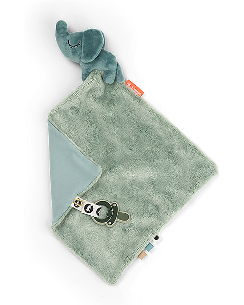 Done By Deer Comfort Blanket with Pacifier Clip Deer Friends - Elphee - Blue - 28 x 28 cm - 0+ Doudou & Comforters