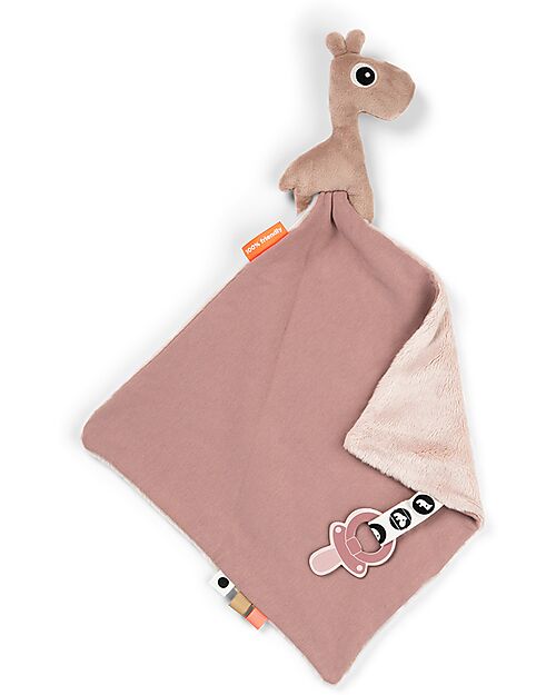 Done By Deer Comfort Blanket with Pacifier Clip Deer Friends - Raffi - Powder - 28 x 28 cm - 0+ Doudou & Comforters