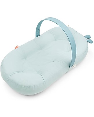 Done By Deer Cozy Lounger with Arch - Raffi - Blue - Organic Cotton GOTS Baby Nest