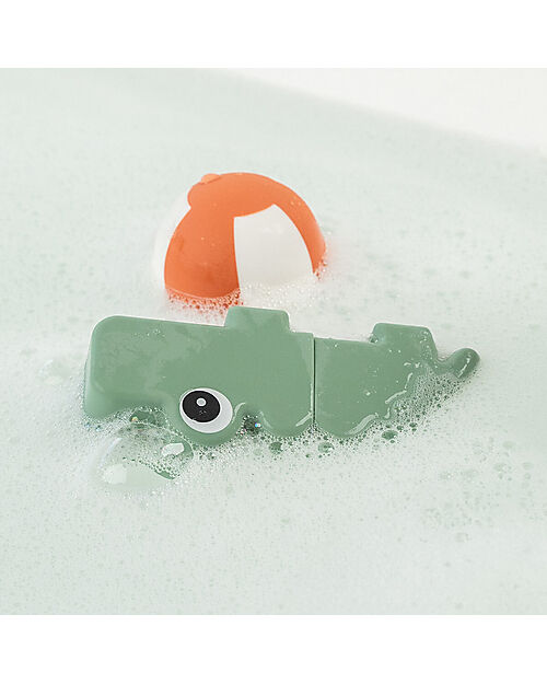 Done By Deer Croco Bath Squirter Toy - Green - Silicone Bath Toys
