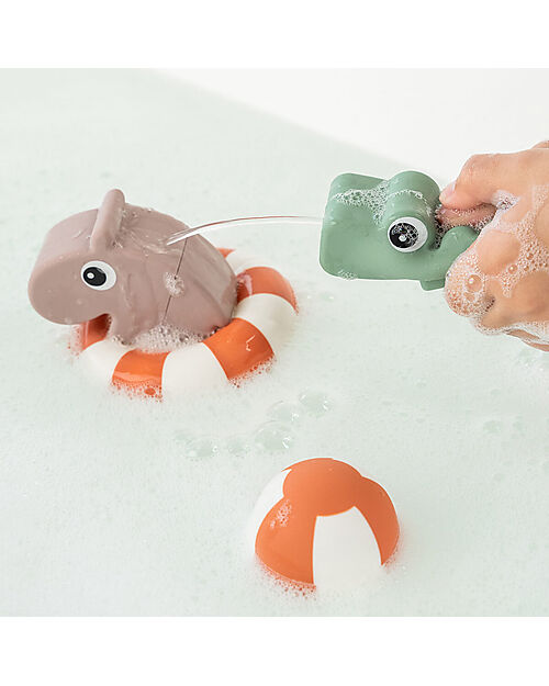 Done By Deer Croco Bath Squirter Toy - Green - Silicone Bath Toys