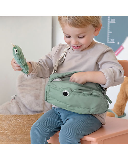 Done By Deer Cross-over Kids Bag- Croco - Green - Made with Recycled Plastic Bottles Pencil Cases