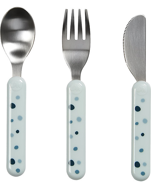 Done By Deer Cutlery Set Blue Dreamy Dots - Stainless steel Cutlery