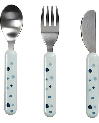 Done By Deer Cutlery Set Blue Dreamy Dots - Stainless steel Spoons, Cutlery & Chopsticks