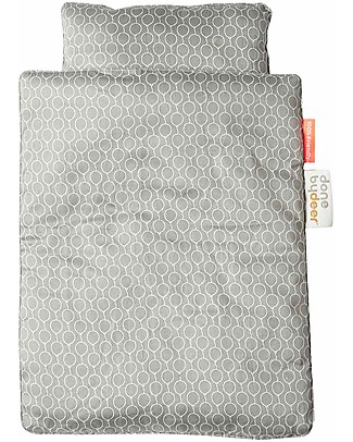 Done By Deer Dolls Bed Bedlinen, Balloon Grey - With duvet and pillow! Dolls Accessories