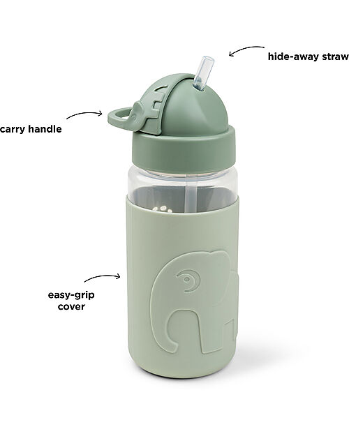 Done By Deer Easy-Grip Straw Bottle - Elphee - Green Non-Thermal Water Bottles