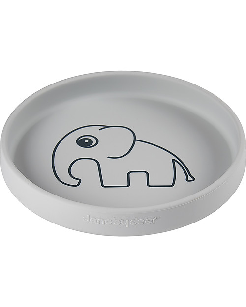 Done By Deer Elphee Silicone Plate - Grey Bowls & Plates