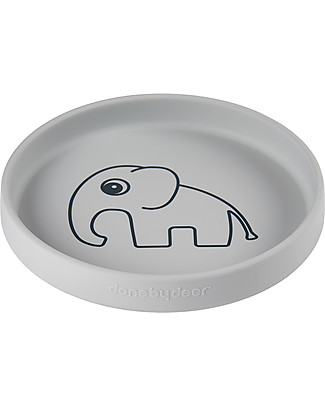 Done By Deer Elphee Silicone Plate - Grey Bowls & Plates