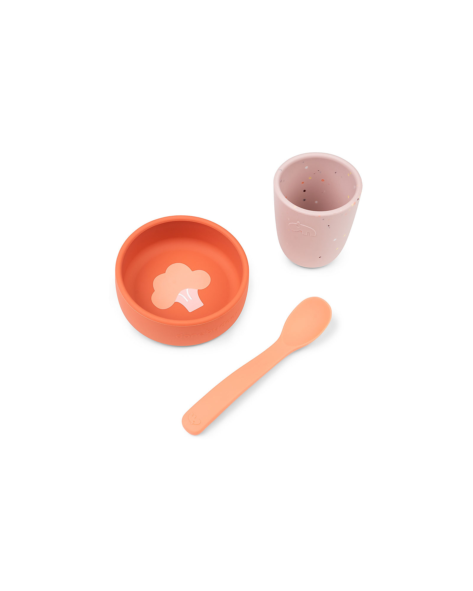 2Pcs/Set Baby Spoon - Small Silicone Spoon for The First Stage - Baby Spoon Fork - 100% Food Grade - Suitable for Dishwasher, Size: One size, Brown