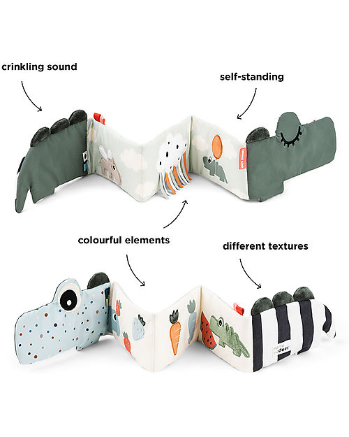 Done By Deer Fold-out Soft Book - Croco - Green - 90 x 14 x 1,2 cm Books