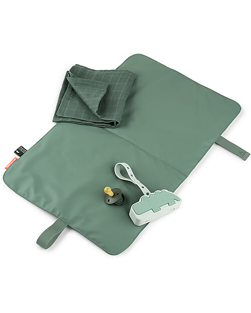 Done By Deer Foldable Changing Mat - Green - Made with Recycled Bottles Travel Changing Mats