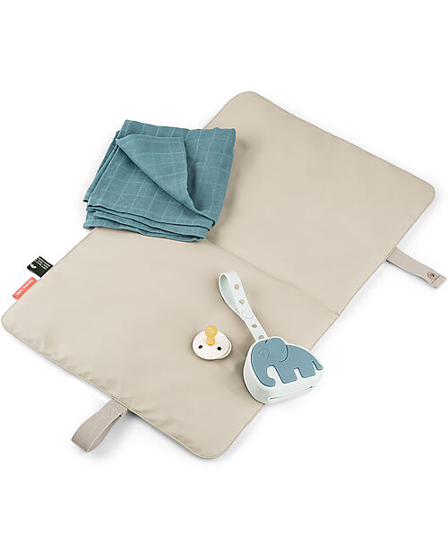 Done By Deer Foldable Changing Mat - Sand - Made with Recycled Bottles Travel Changing Mats
