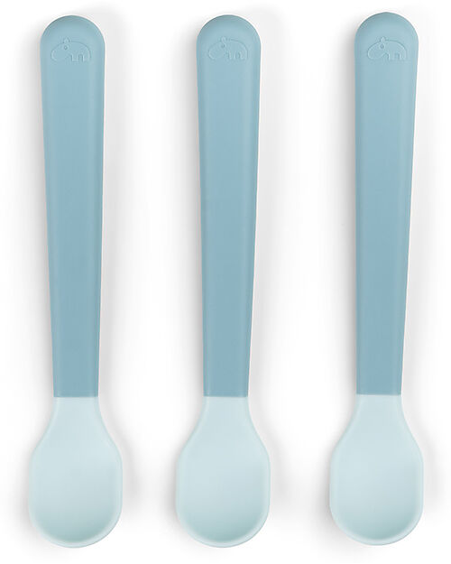 Done By Deer Foodie Anti-Slip Baby Spoon 3-pack - Blue - 100% food grade PP Cutlery