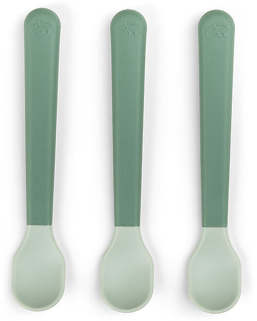 Done By Deer Foodie Anti-Slip Baby Spoon 3-pack - Green - 100% food grade PP Cutlery
