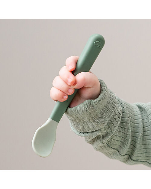 Done By Deer Foodie Anti-Slip Baby Spoon 3-pack - Green - 100% food grade PP Cutlery