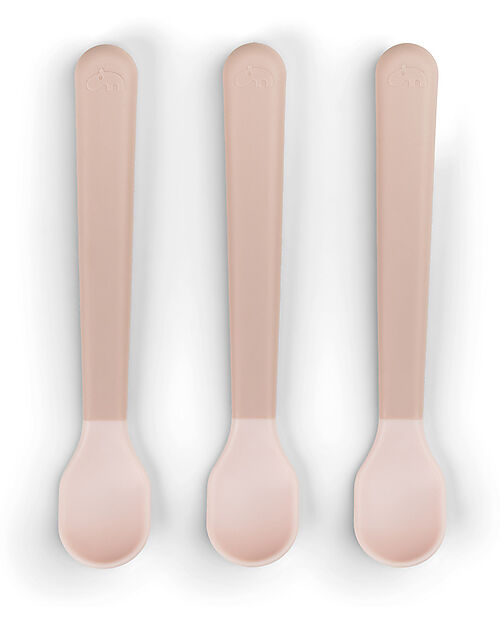Done By Deer Foodie Anti-Slip Baby Spoon 3-pack - Powder - 100% food grade PP Cutlery