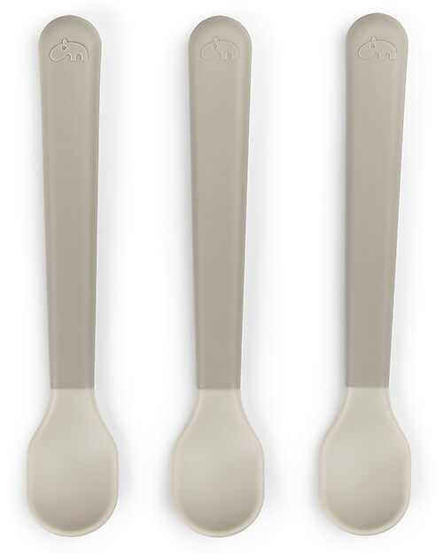 Done By Deer Foodie Anti-Slip Baby Spoon 3-pack - Sand - 100% food grade PP Cutlery