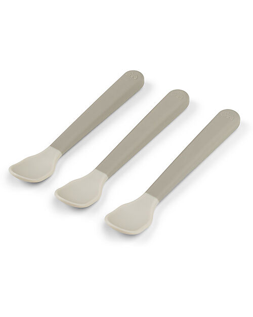 Done By Deer Foodie Anti-Slip Baby Spoon 3-pack - Sand - 100% food grade PP Cutlery