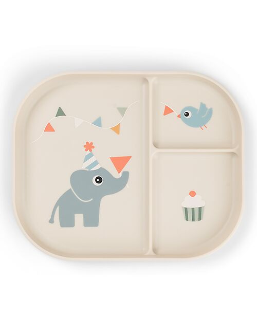 Done By Deer Foodie Compartment Plate - Celebration - Sand - 100% Food-Grade PP Bowls & Plates