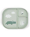 Done By Deer Foodie Compartment Plate - Croco Green - 100% Food-Grade PP Bowls & Plates