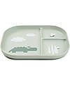 Done By Deer Foodie Compartment Plate - Croco Green - 100% Food-Grade PP Bowls & Plates