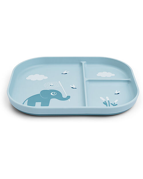 Done By Deer Foodie Compartment Plate - Elphee Blue - 100% Food-Grade PP Bowls & Plates