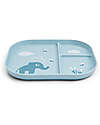 Done By Deer Foodie Compartment Plate - Elphee Blue - 100% Food-Grade PP Bowls & Plates